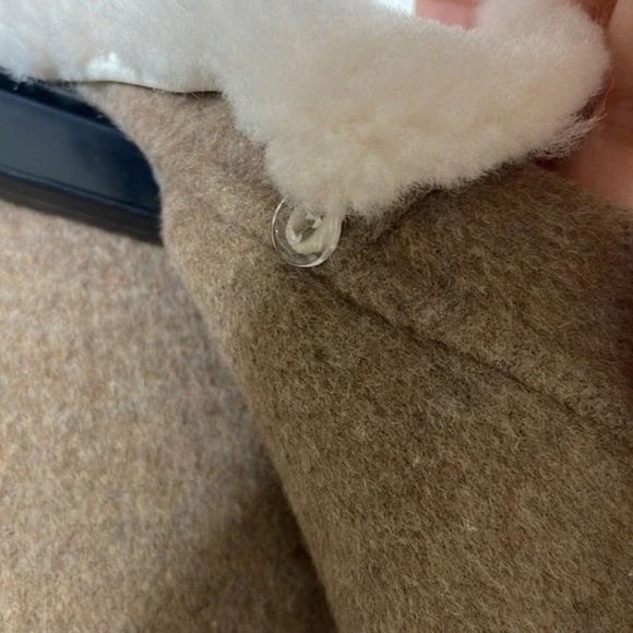 BELLE AND BLOOM Liberty Faux Shearling Collar Coat in Oat - Picture 9 of 9